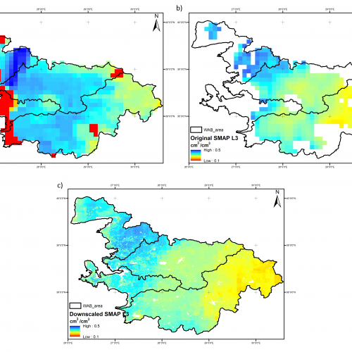 Orijinal and Downscaled SMAP L3 Soil Moisture Maps